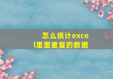 怎么统计excel里面重复的数据