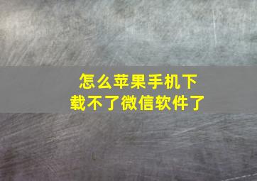 怎么苹果手机下载不了微信软件了