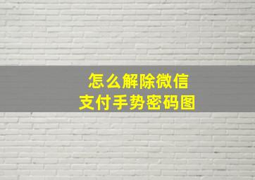 怎么解除微信支付手势密码图