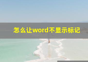 怎么让word不显示标记