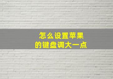 怎么设置苹果的键盘调大一点