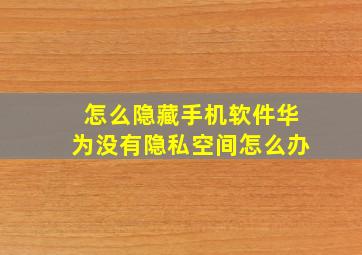 怎么隐藏手机软件华为没有隐私空间怎么办