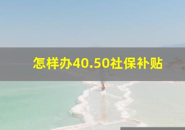 怎样办40.50社保补贴