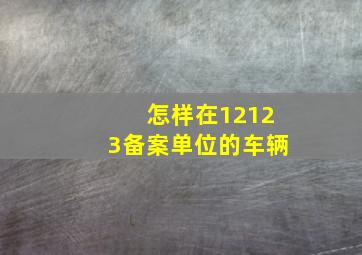 怎样在12123备案单位的车辆