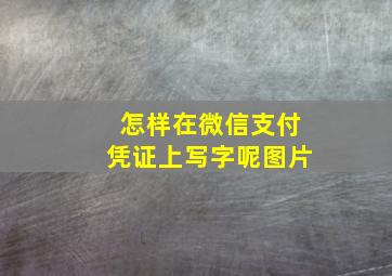 怎样在微信支付凭证上写字呢图片