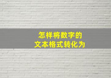 怎样将数字的文本格式转化为