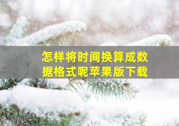 怎样将时间换算成数据格式呢苹果版下载