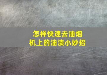 怎样快速去油烟机上的油渍小妙招