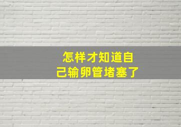 怎样才知道自己输卵管堵塞了