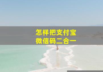 怎样把支付宝微信码二合一