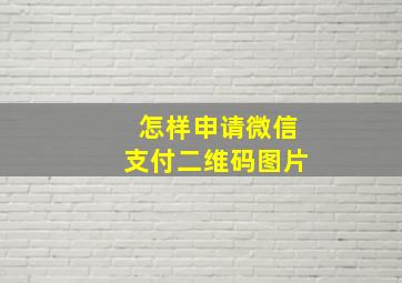 怎样申请微信支付二维码图片