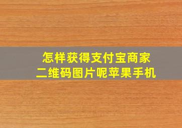 怎样获得支付宝商家二维码图片呢苹果手机