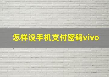 怎样设手机支付密码vivo