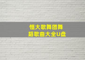 恒大歌舞团舞蹈歌曲大全U盘