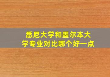 悉尼大学和墨尔本大学专业对比哪个好一点