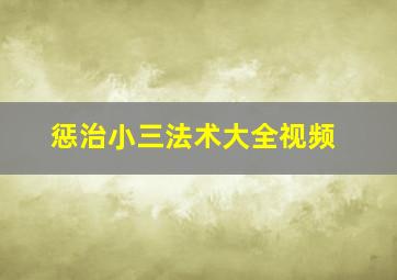 惩治小三法术大全视频