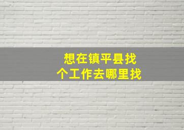 想在镇平县找个工作去哪里找