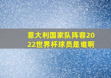 意大利国家队阵容2022世界杯球员是谁啊