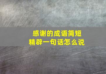 感谢的成语简短精辟一句话怎么说