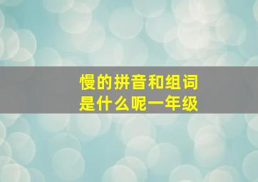 慢的拼音和组词是什么呢一年级