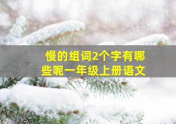 慢的组词2个字有哪些呢一年级上册语文