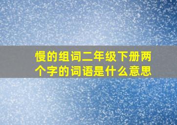 慢的组词二年级下册两个字的词语是什么意思