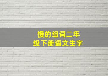 慢的组词二年级下册语文生字