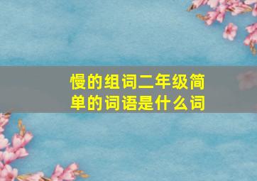 慢的组词二年级简单的词语是什么词