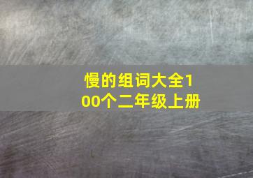 慢的组词大全100个二年级上册