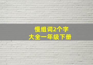 慢组词2个字大全一年级下册