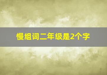 慢组词二年级是2个字