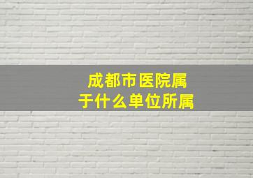 成都市医院属于什么单位所属