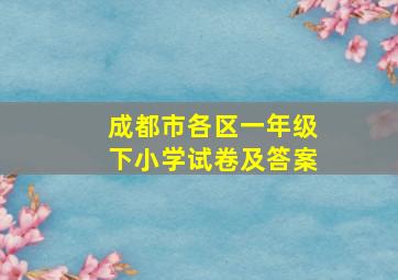 成都市各区一年级下小学试卷及答案