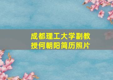 成都理工大学副教授何朝阳简历照片