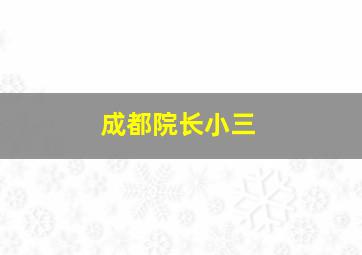 成都院长小三