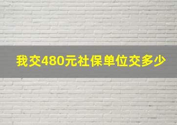 我交480元社保单位交多少