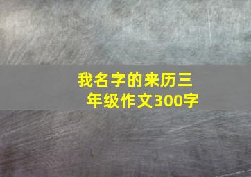 我名字的来历三年级作文300字