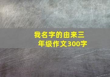 我名字的由来三年级作文300字