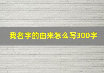 我名字的由来怎么写300字