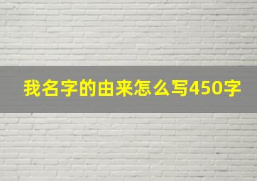 我名字的由来怎么写450字