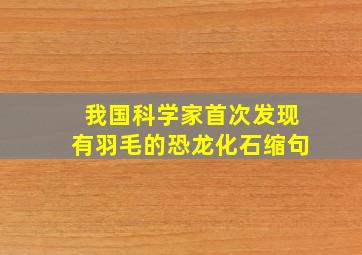 我国科学家首次发现有羽毛的恐龙化石缩句