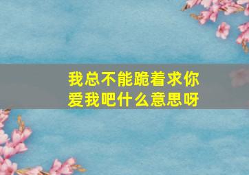 我总不能跪着求你爱我吧什么意思呀