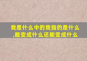 我是什么中的我指的是什么,能变成什么还能变成什么