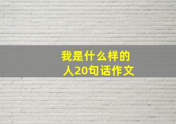 我是什么样的人20句话作文