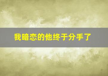 我暗恋的他终于分手了