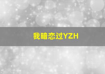 我暗恋过YZH