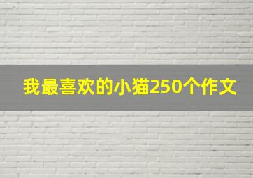 我最喜欢的小猫250个作文