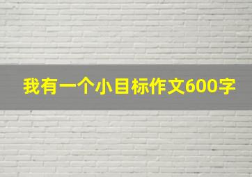 我有一个小目标作文600字