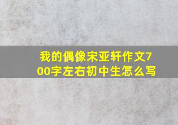 我的偶像宋亚轩作文700字左右初中生怎么写