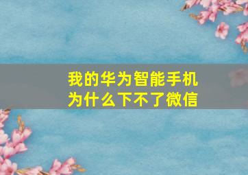 我的华为智能手机为什么下不了微信